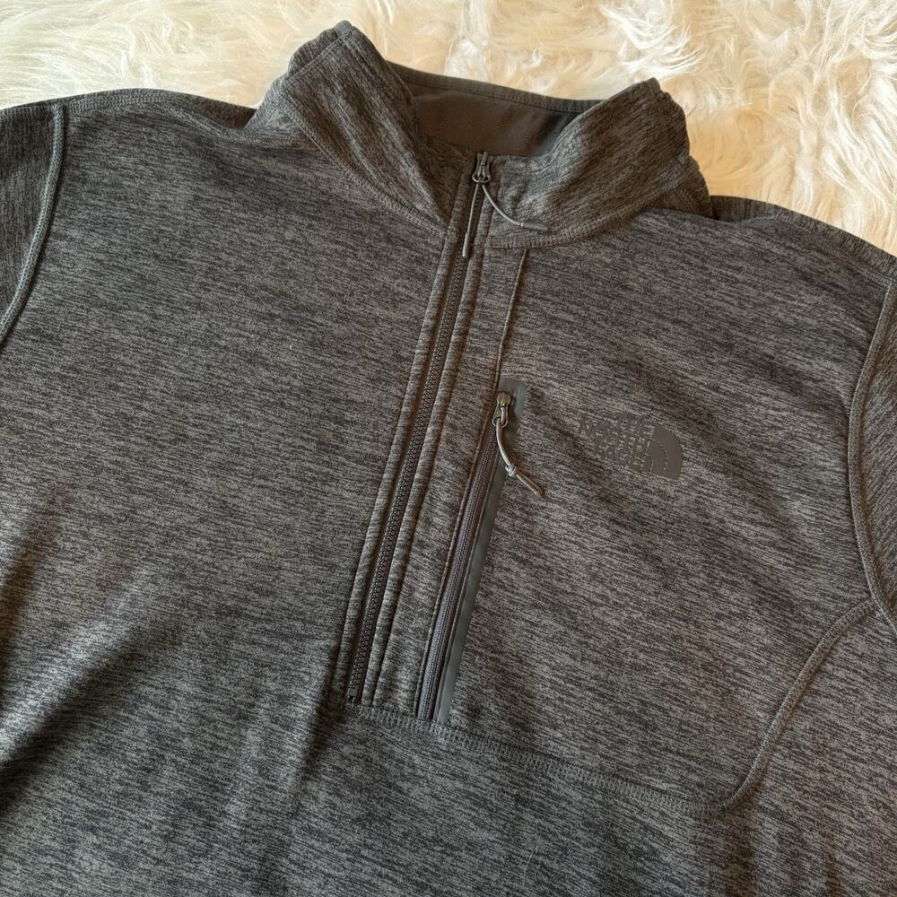NORTH FACE Canyonlands 1/4 Zip Fleece‎ Heather Gray Pullover Sweater Men XL